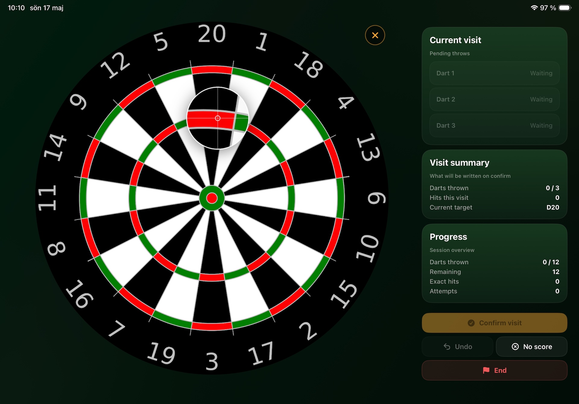 Oche Tracker - Training mark hit 2