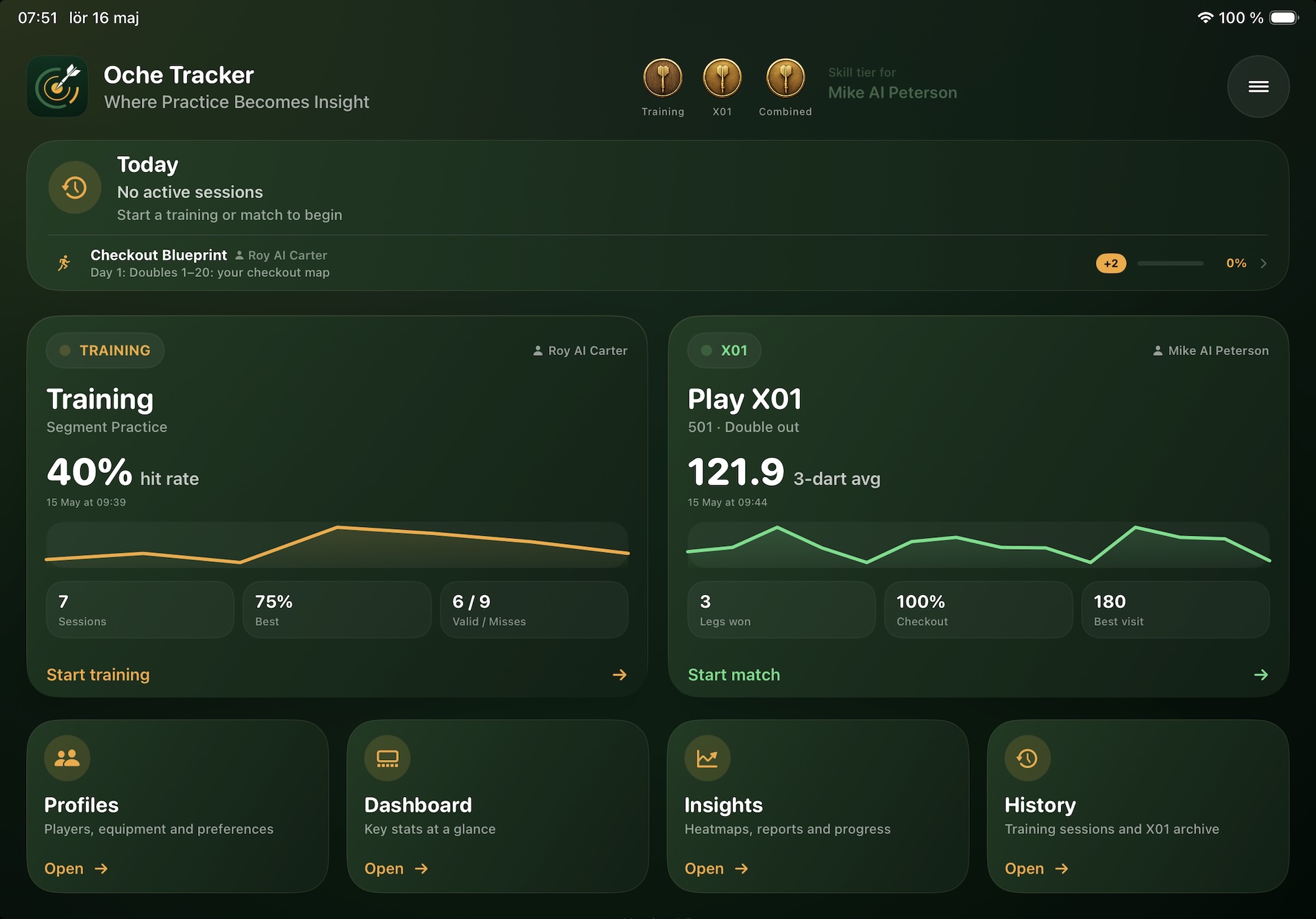 Oche Tracker - Welcome Screen