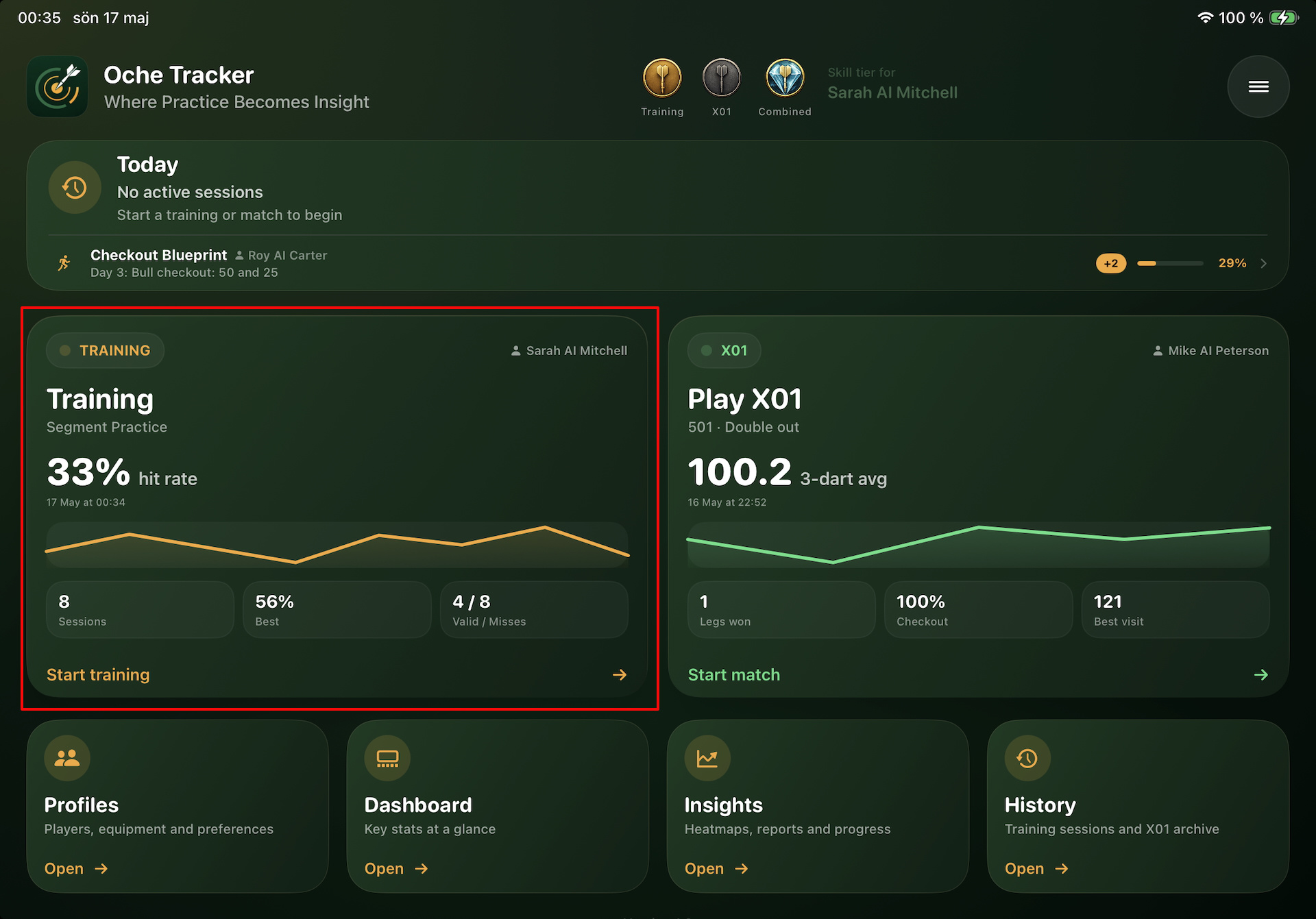 Oche Tracker - Welcome Screen Guide Training